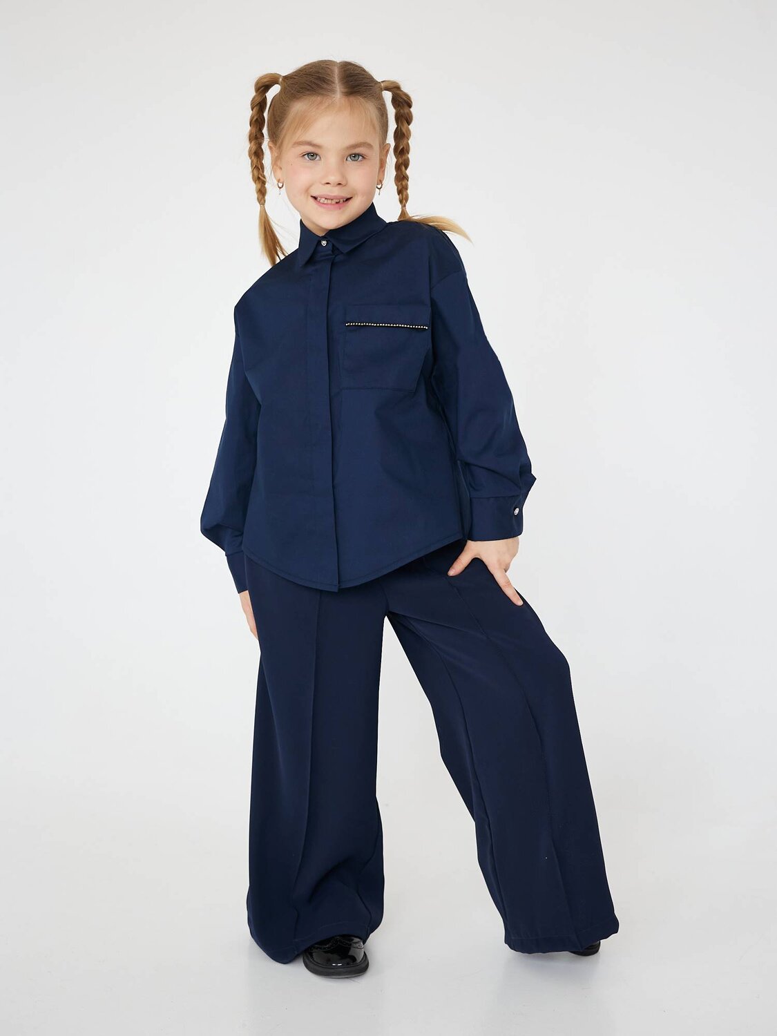 BATIK Блузка 576296 051 ш24-2 Темно-синий