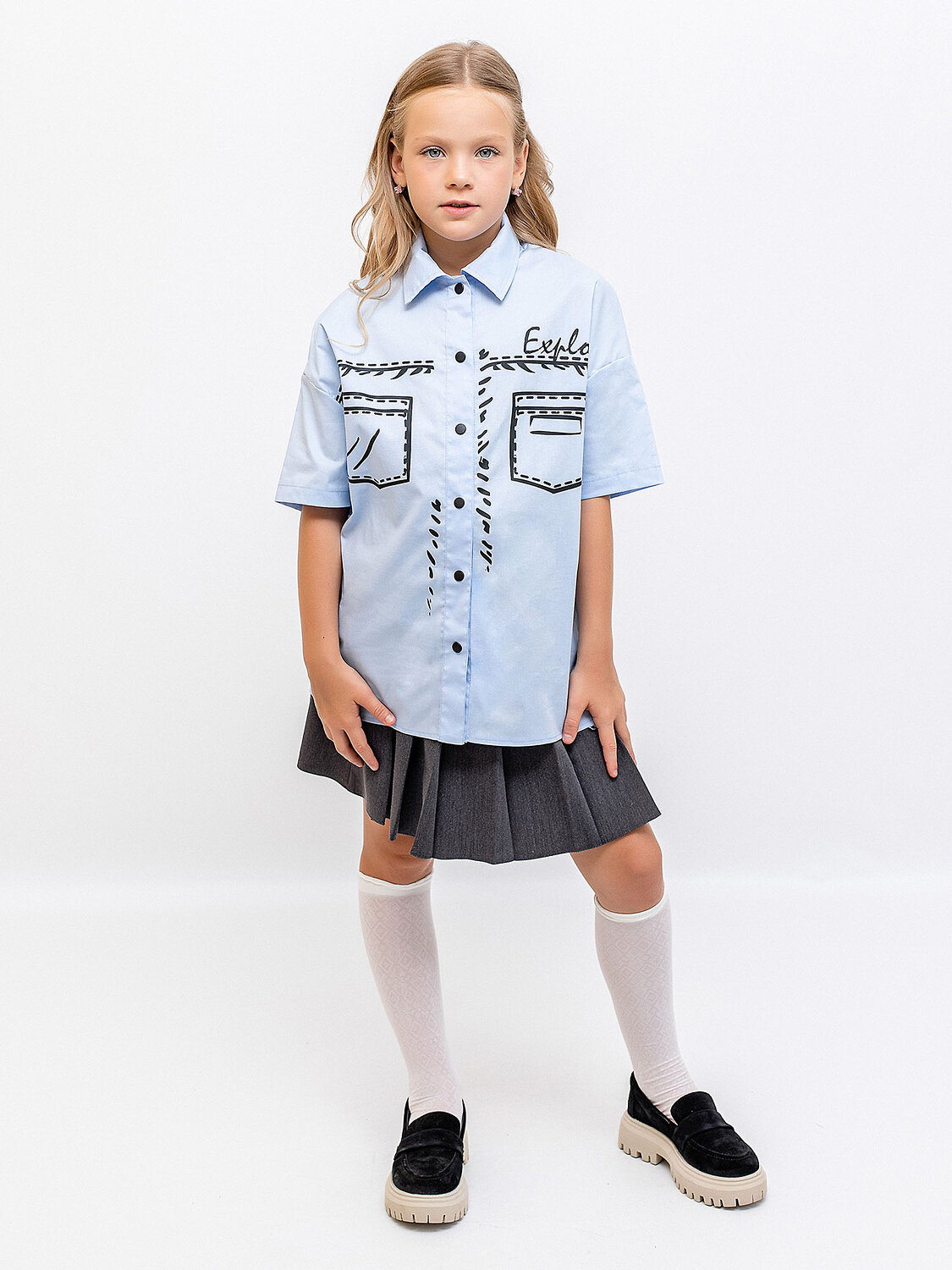 BATIK Блузка 576297 050 ш24-2 Голубой