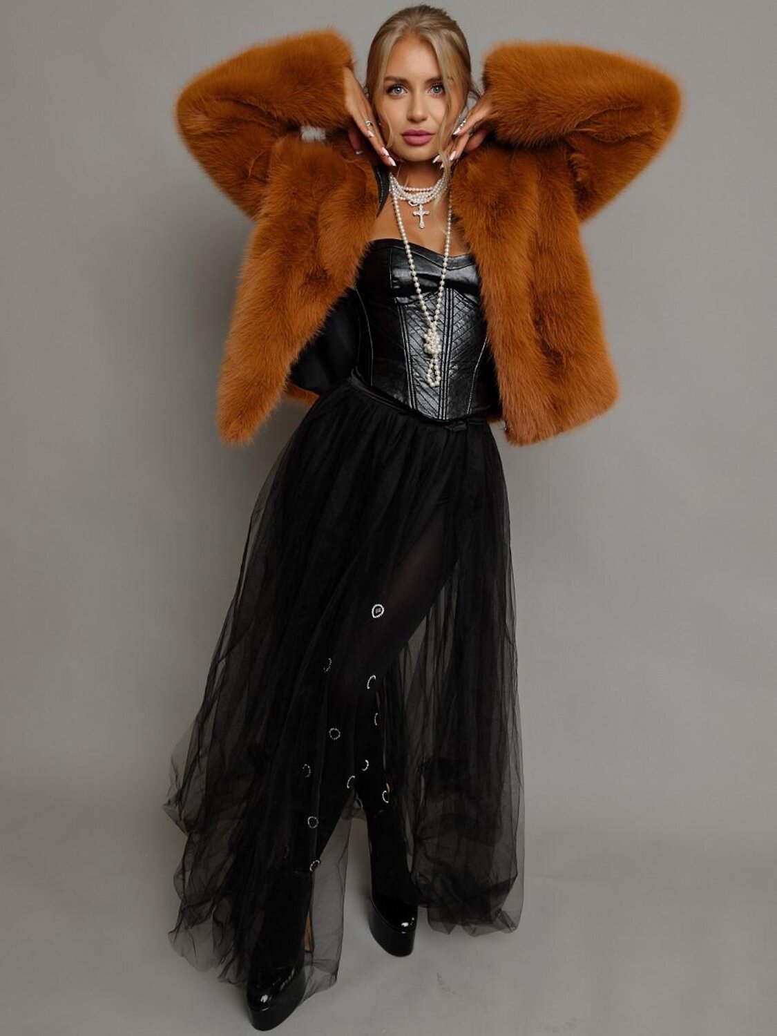 BATIK Шуба 576419 810-24о-4 Темная охра