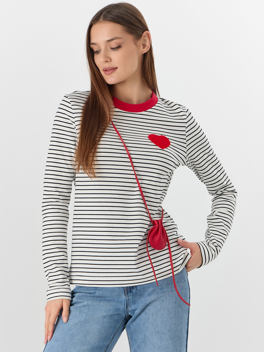 MARK FORMELLE Джемпер 576437 122867 бело -черная полоска