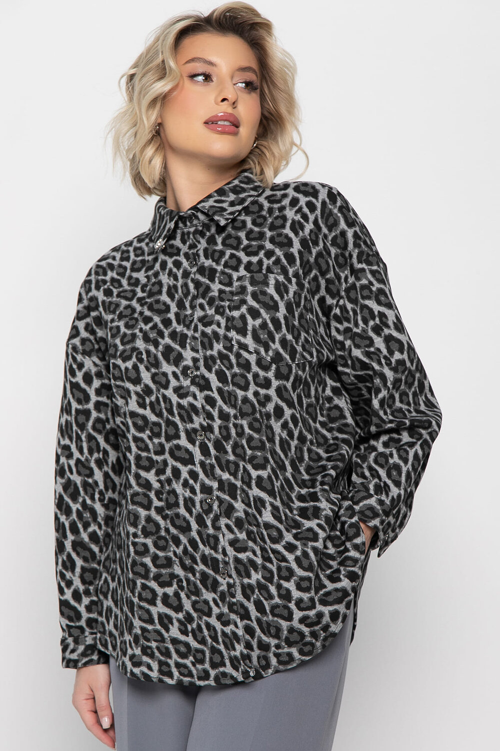 LT Collection Рубашка 576621 Б14960-18М серый.черный