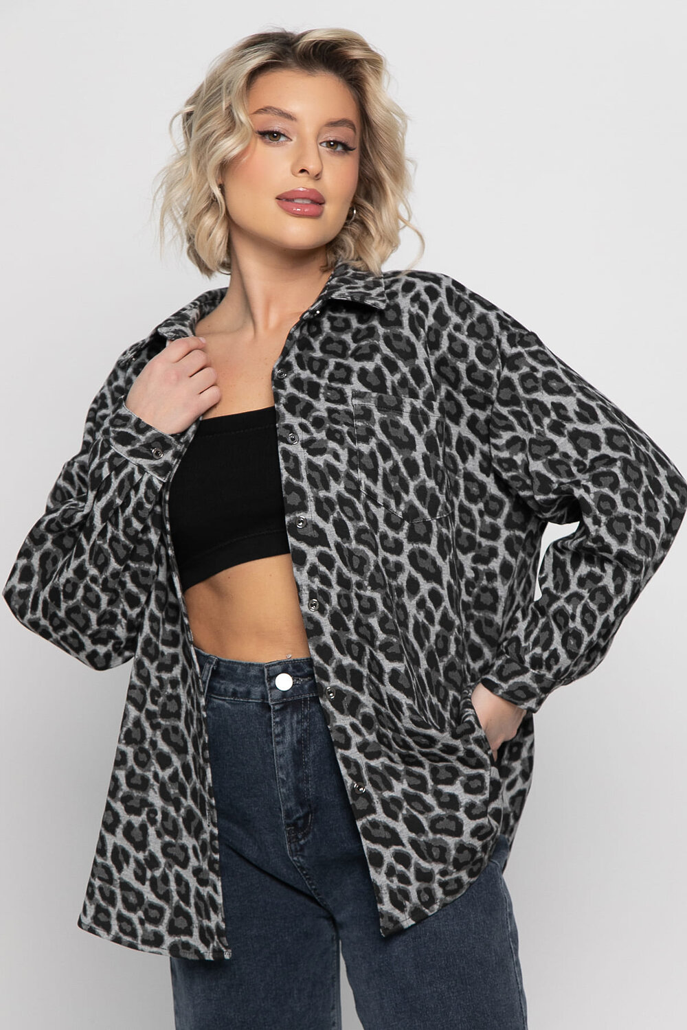 LT Collection Рубашка 576621 Б14960-18М серый.черный