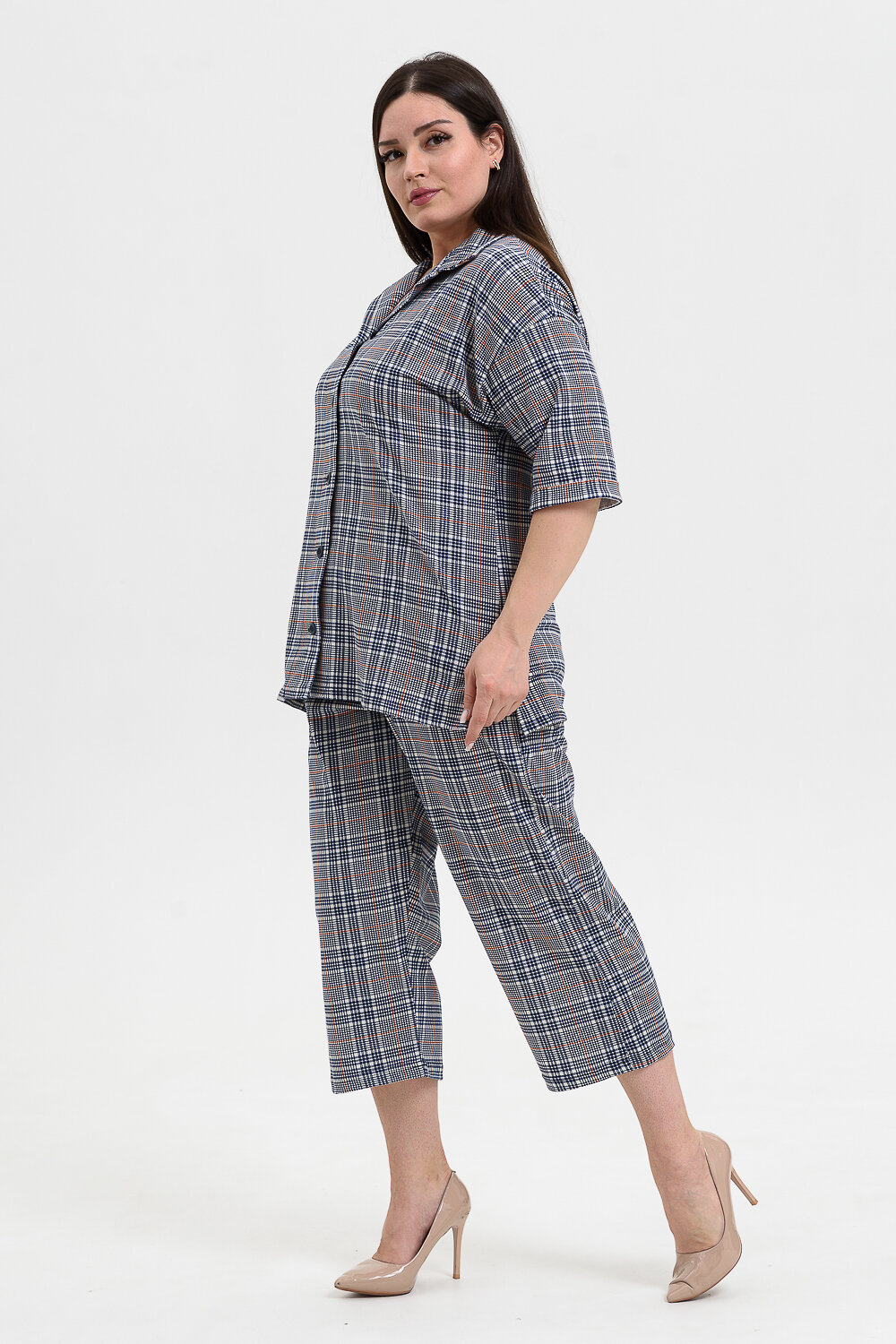 Натали Рубашка 576655 21603 серая клетка