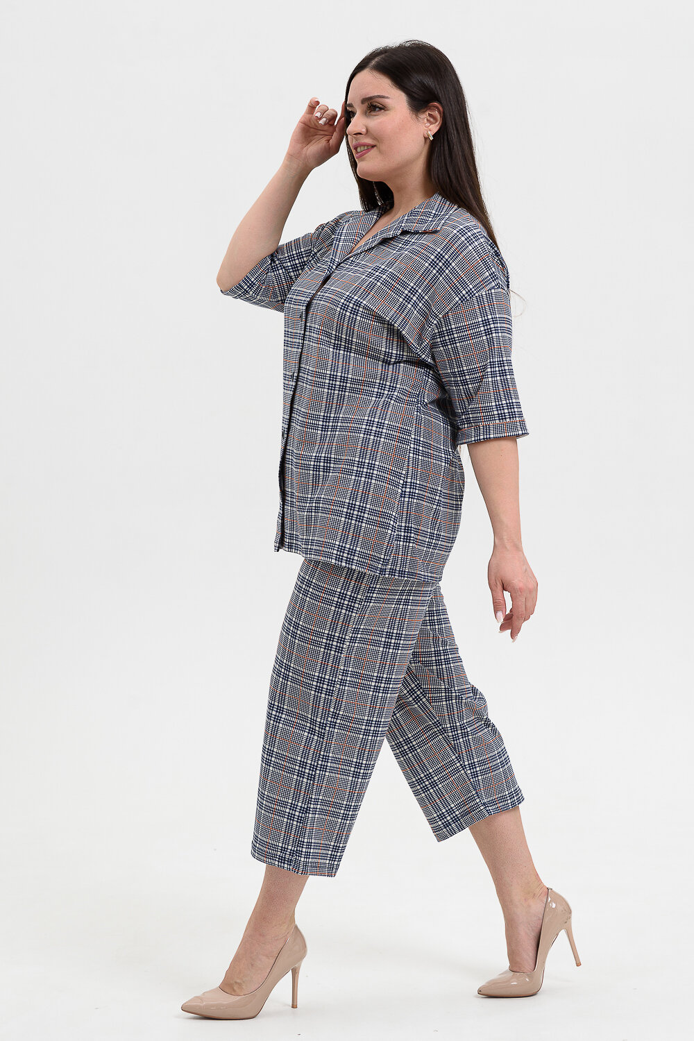 Натали Рубашка 576655 21603 серая клетка