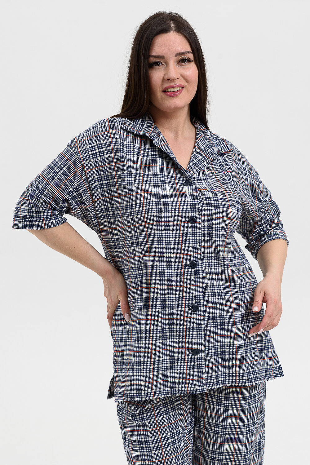 Натали Рубашка 576655 21603 серая клетка