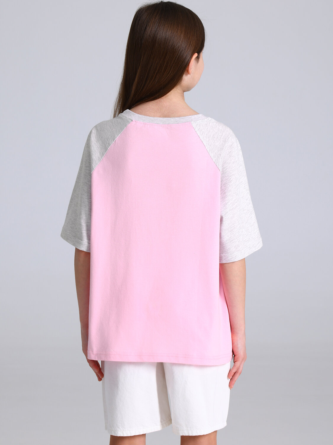 Апрель Футболка 576686 1ДДФК4980002 светло-розовый+светло-серый
