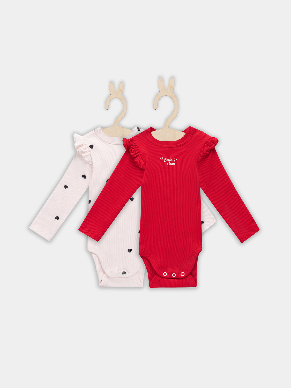 MARK FORMELLE Боди детское 576694 13017-2 красный +сердца на св.розовом