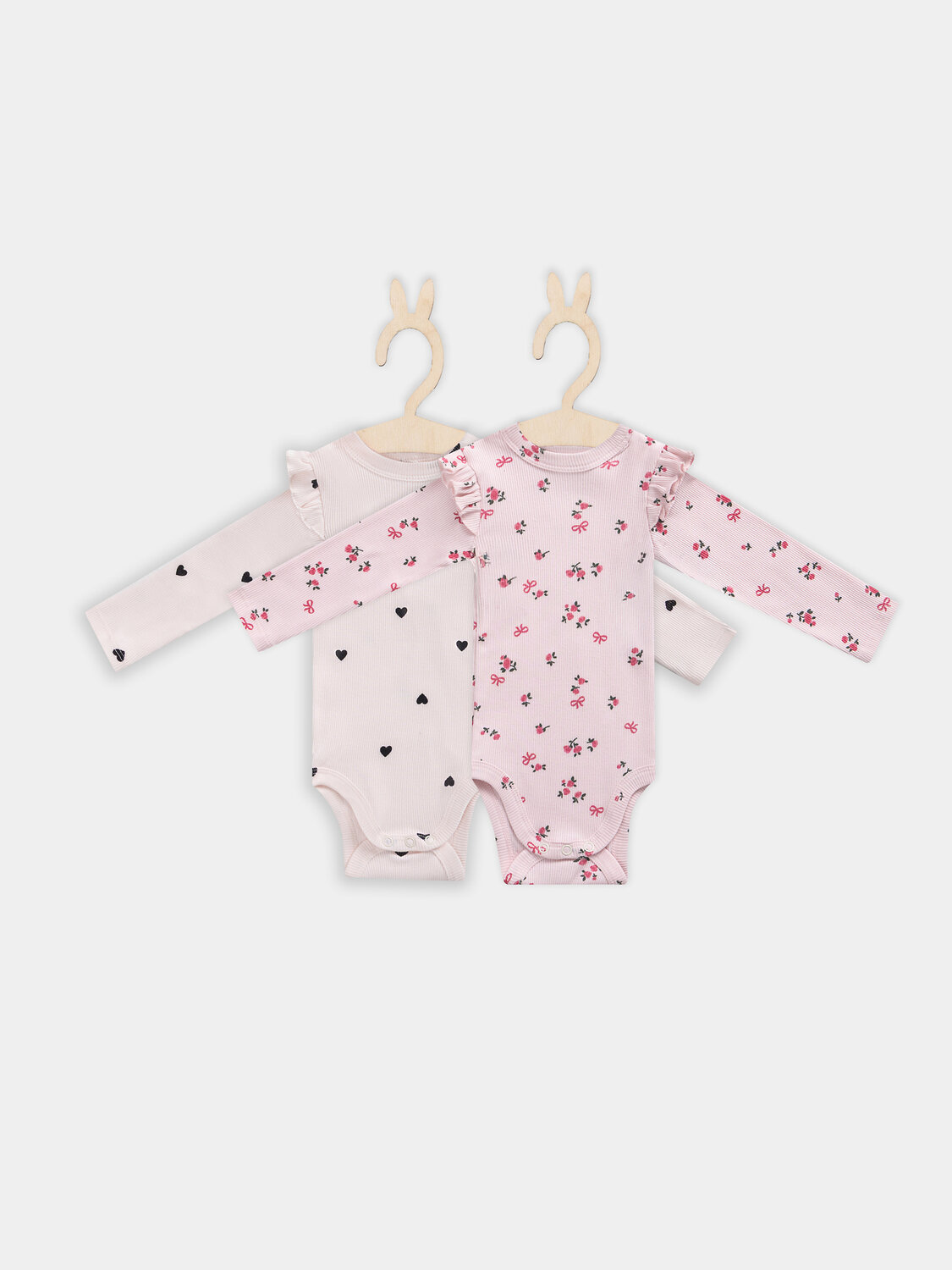 MARK FORMELLE Боди детское 576695 13017-2 сердца на св.розовом +цветочки на розовом