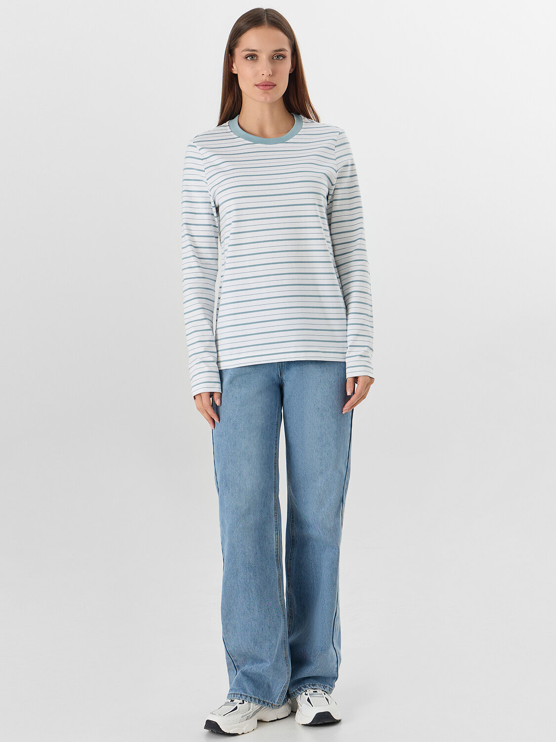 MARK FORMELLE Джемпер 576704 122867 голубо -серая полоска