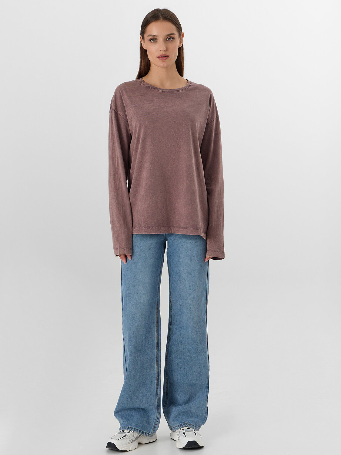 MARK FORMELLE Джемпер 576705 122868 ACID WASH бордово-серый