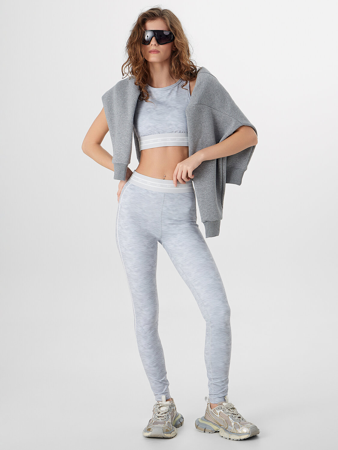 MARK FORMELLE Легинсы 576716 342236 серый меланж +печать