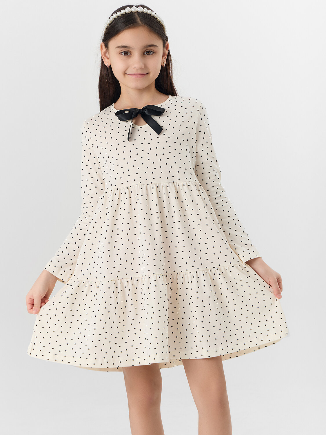 MARK FORMELLE Платье 576736 157982 горошек на молочном