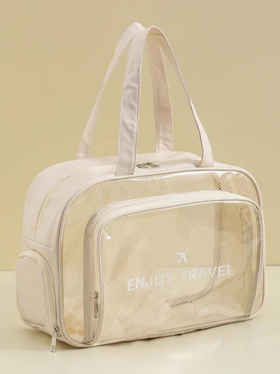 Kristaller Сумка-косметичка унисекс прозрачная с отделением для обуви, бежевый 576808 28290 