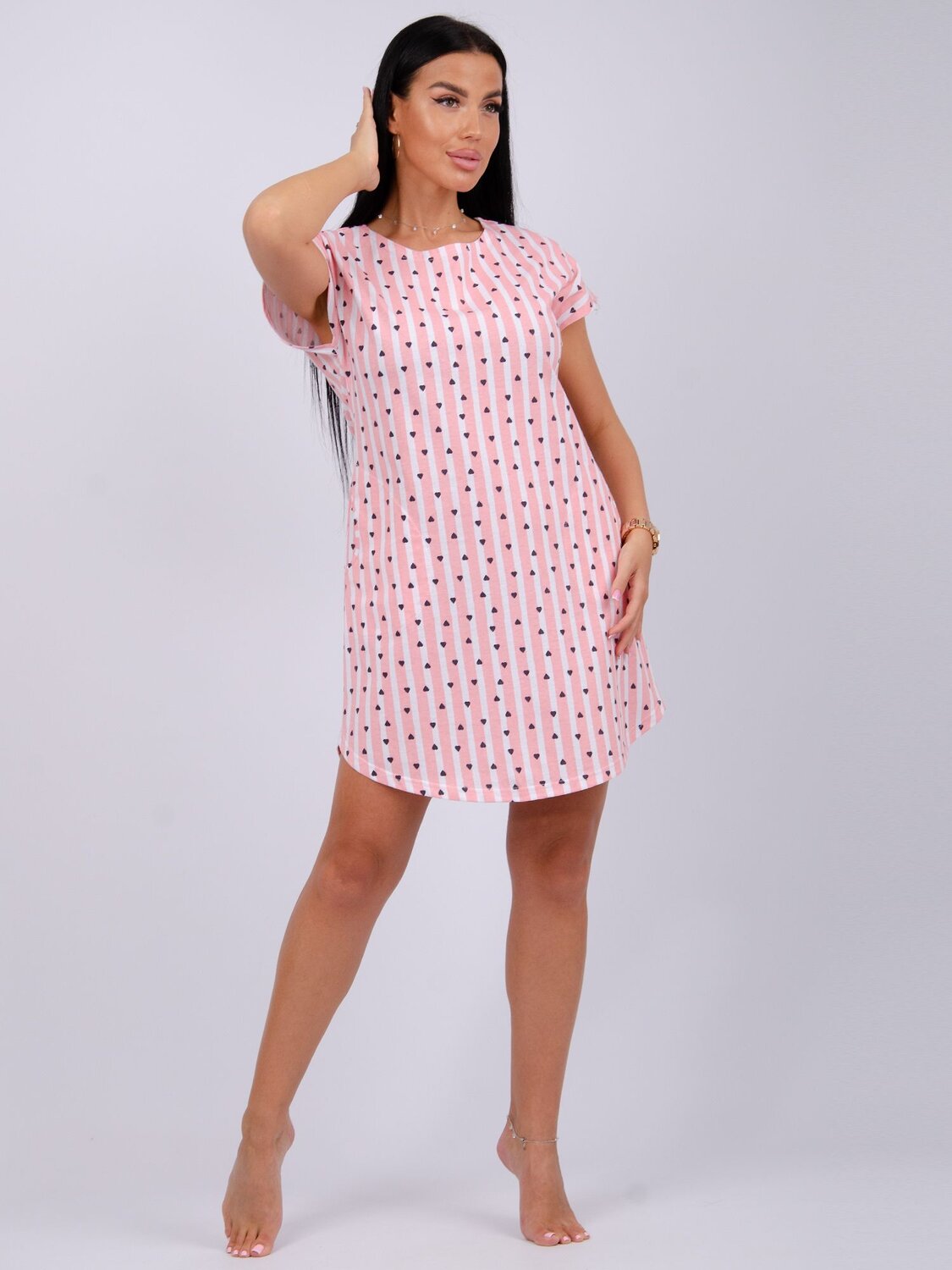 Malina Туника 576809 5919пи розовый/белый