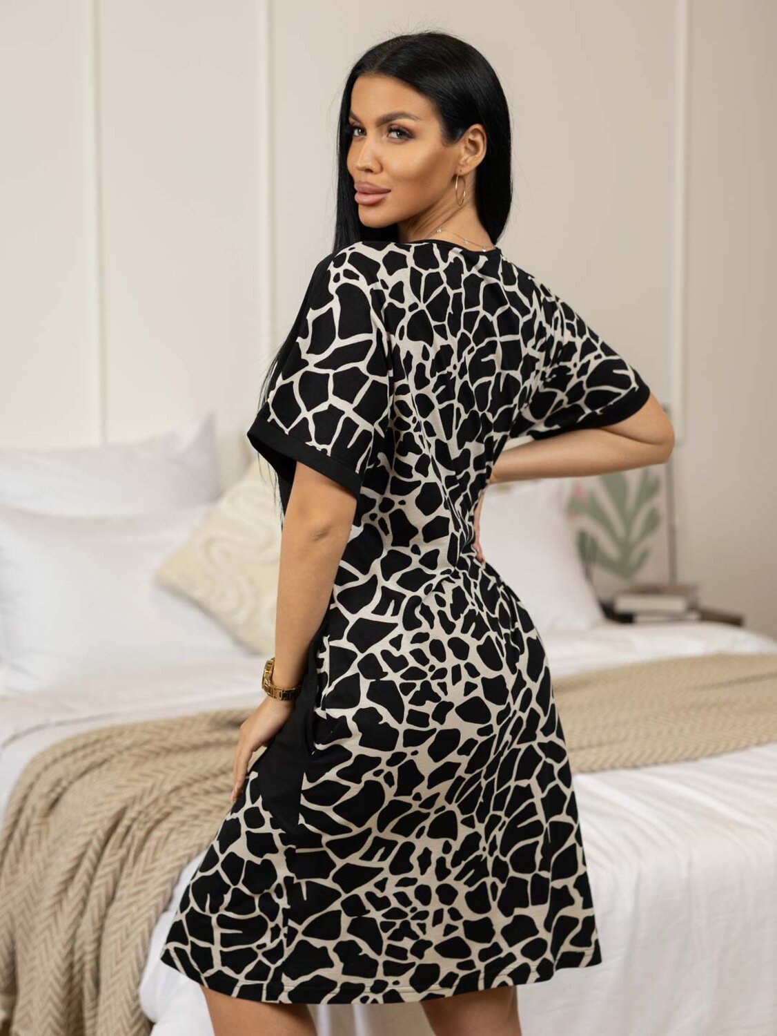 Текс-плюс Халат 576813 НФ-00246117 Черный, бежевый