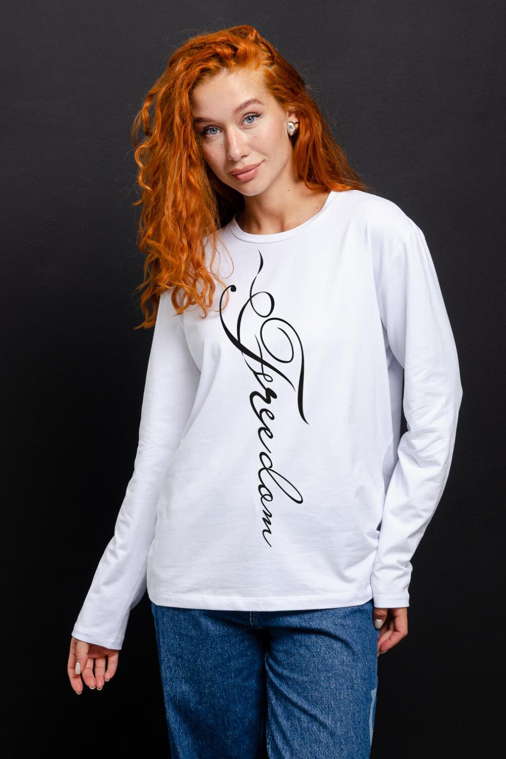 Натали Лонгслив 576849 8513 белый+Freedom