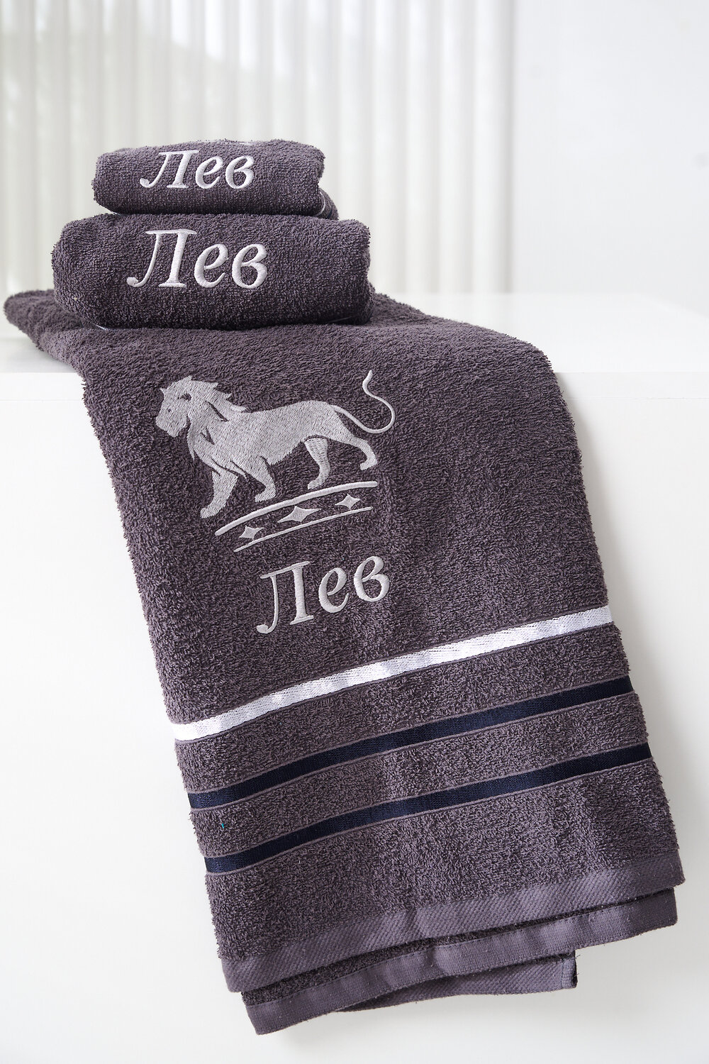Натали Полотенце 576851 14418 графит+лев