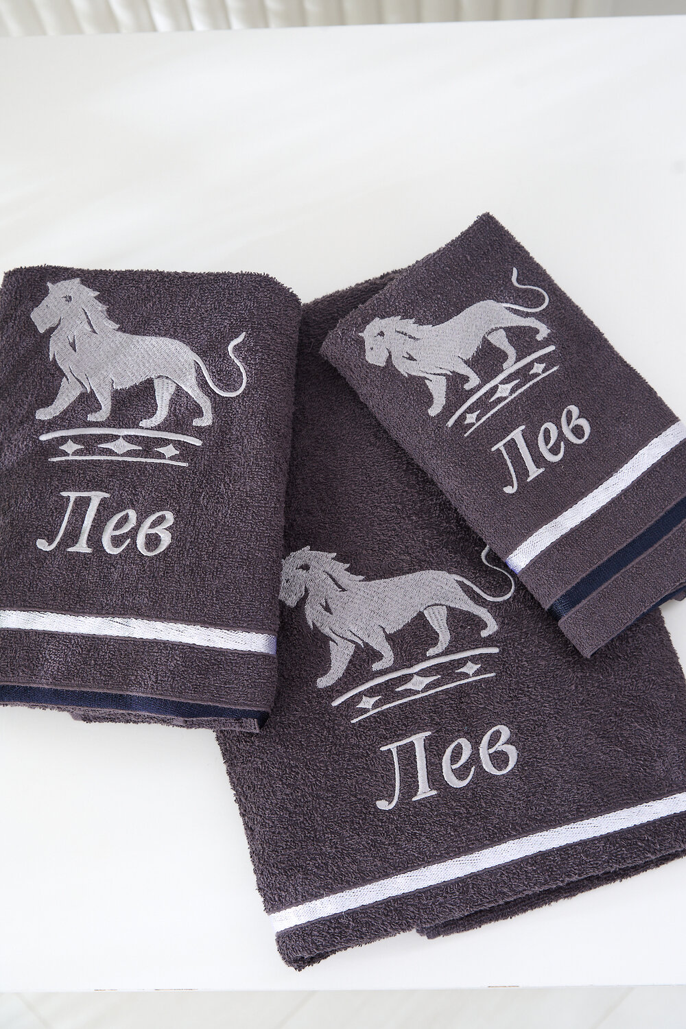 Натали Полотенце 576851 14418 графит+лев