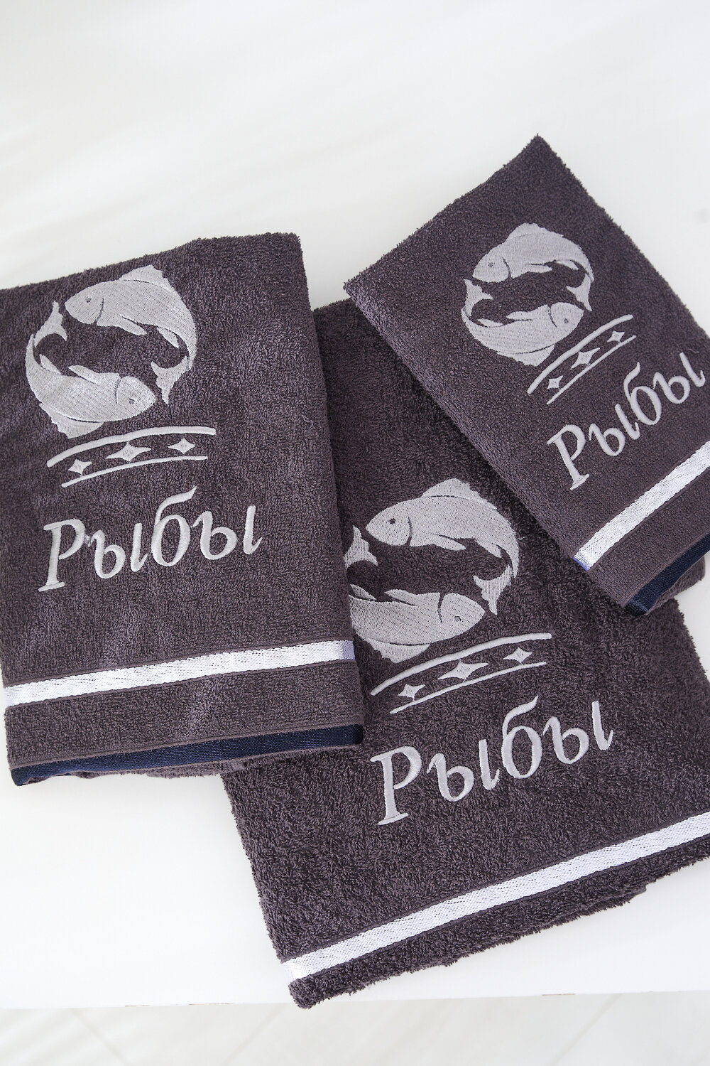 Натали Полотенце 576854 14418 графит+рыба