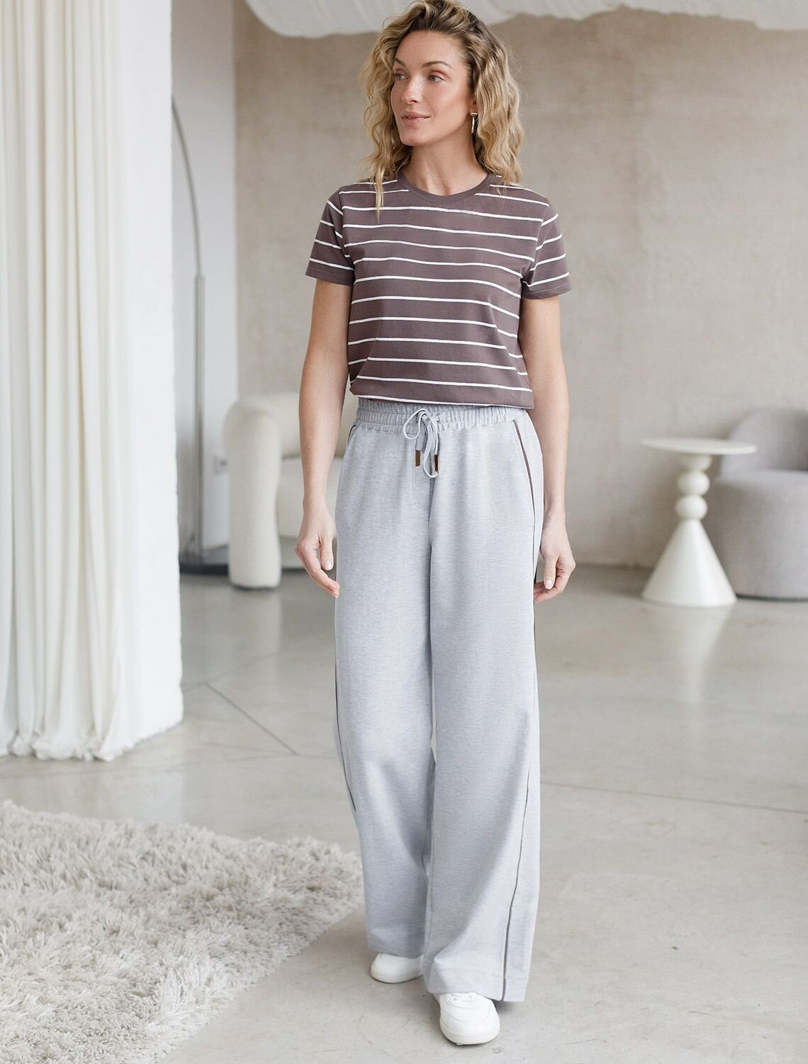 VILATTE Брюки 576894 D44.164 св.серый меланж