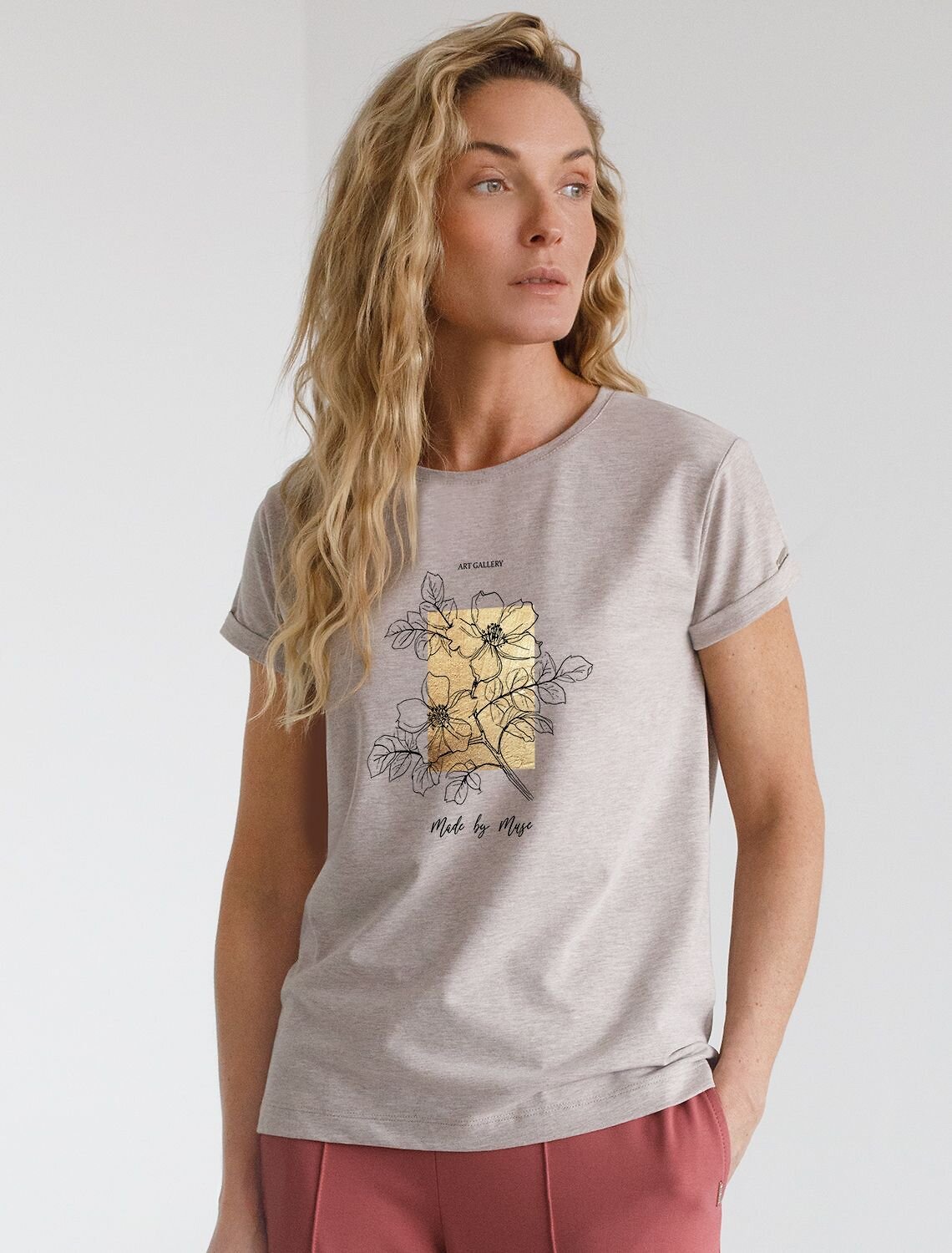 VILATTE Футболка 576898 D49.146 кофейный меланж_muse