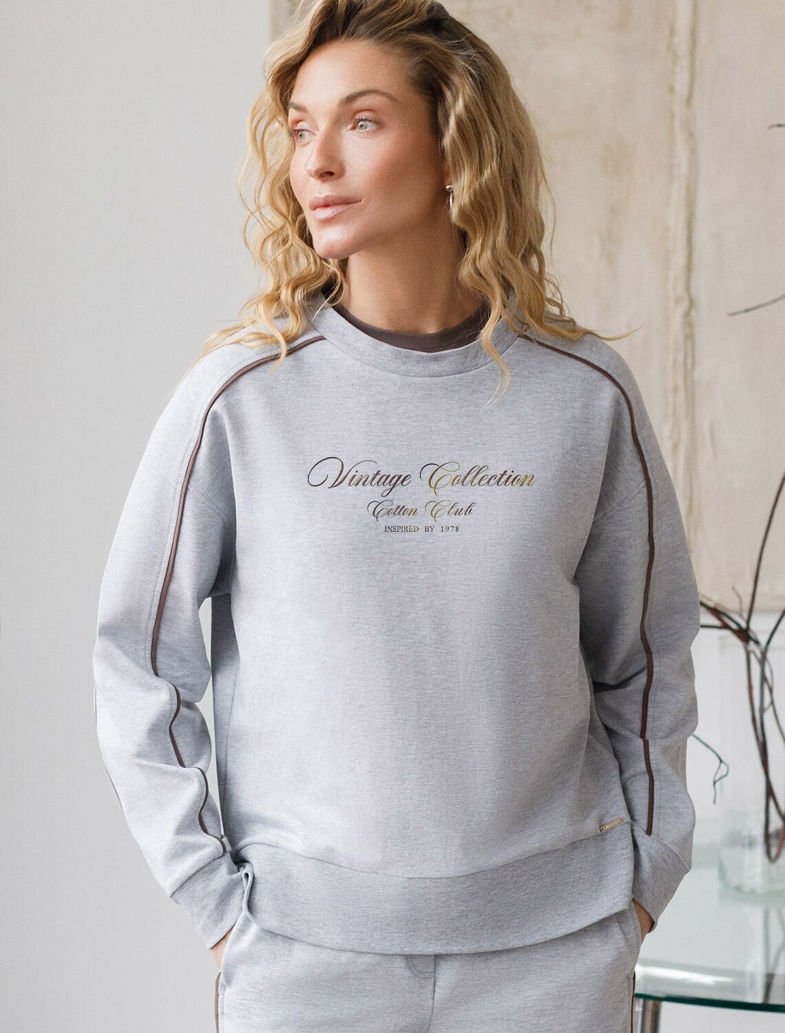 VILATTE Джемпер 576902 D49.161 св.серый меланж_cotton club