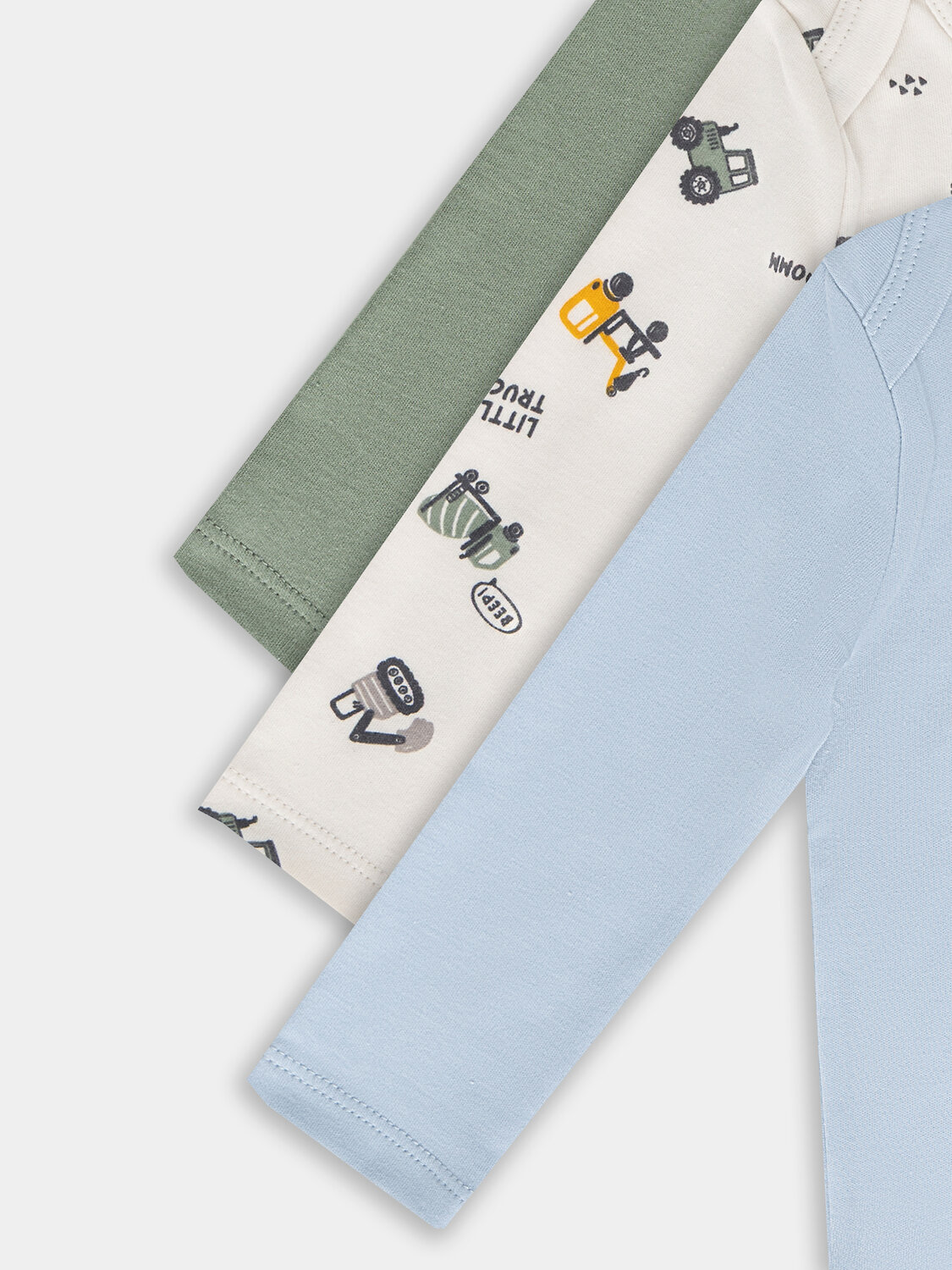 MARK FORMELLE Боди детское 577000 13016-3 морской +серо-голубой +тракторы на белом песке