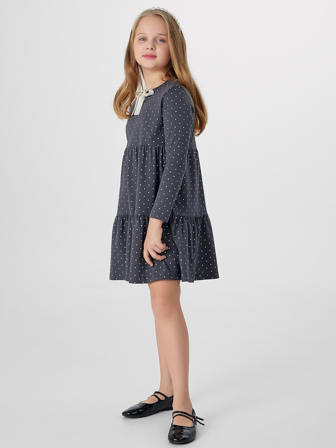 MARK FORMELLE Платье 577160 157982 горошек на графите