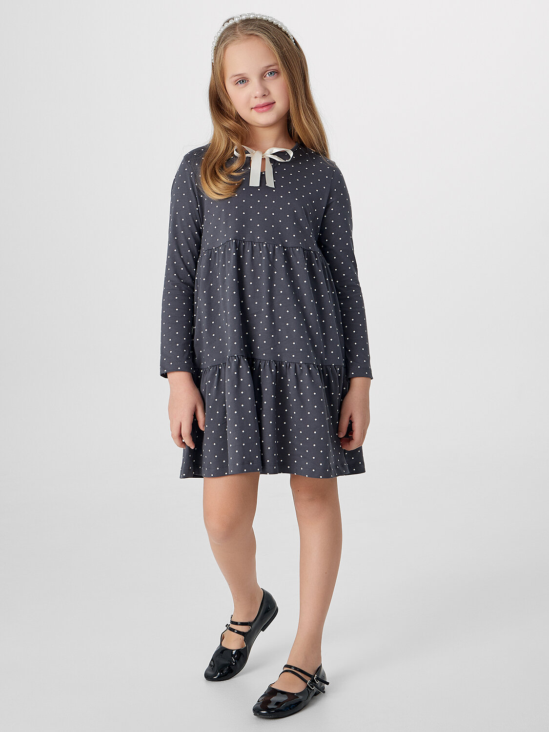 MARK FORMELLE Платье 577160 157982 горошек на графите