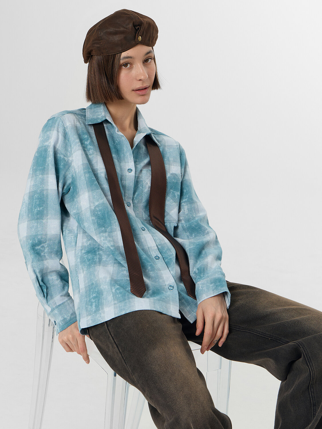 MARK FORMELLE Рубашка 577165 122963 синяя клетка