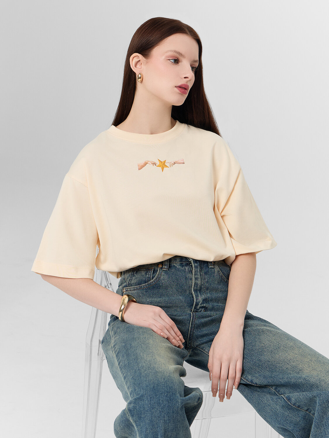 MARK FORMELLE Футболка 577248 112961 сливочное масло +печать