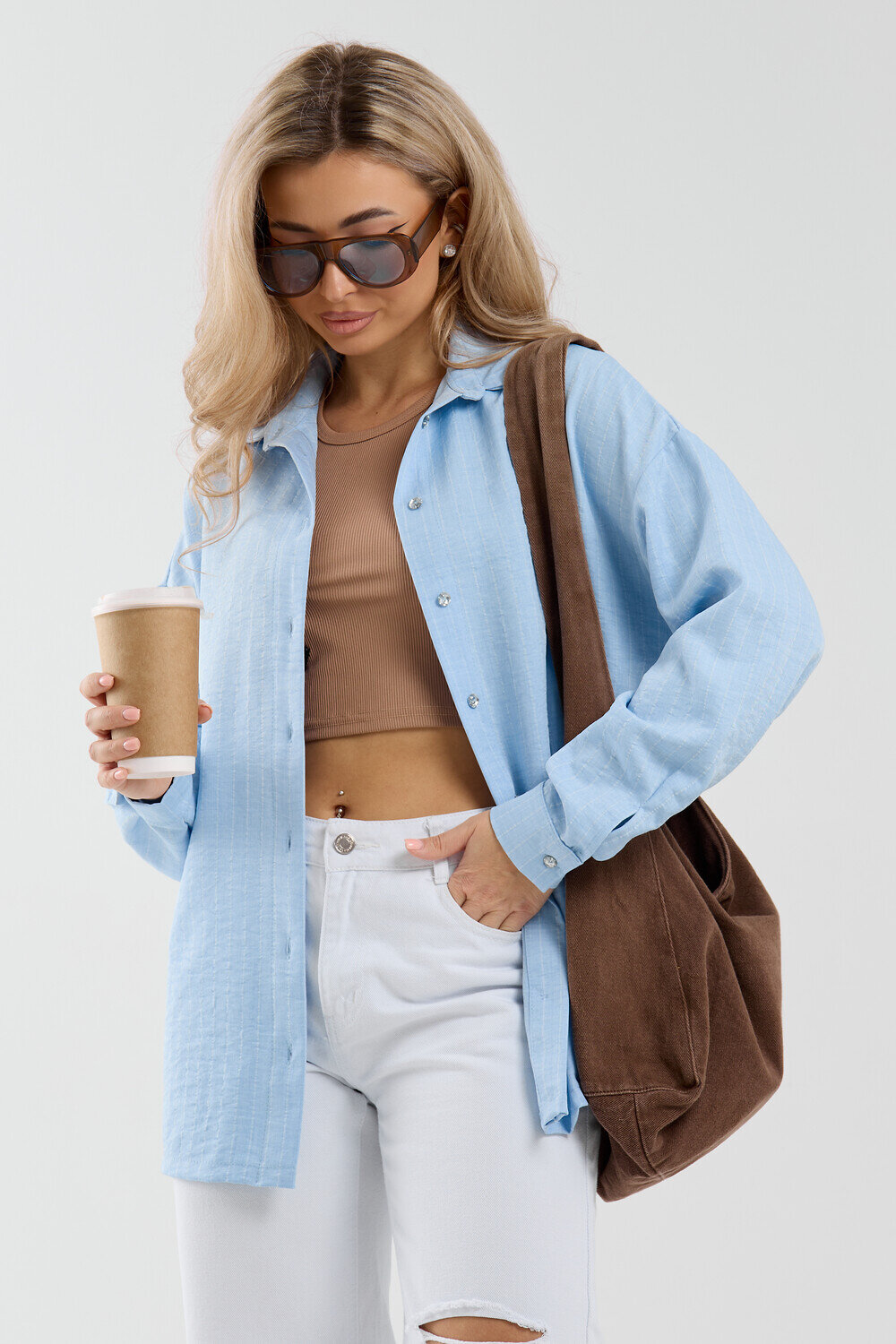 Натали Рубашка 577338 36987 голубой