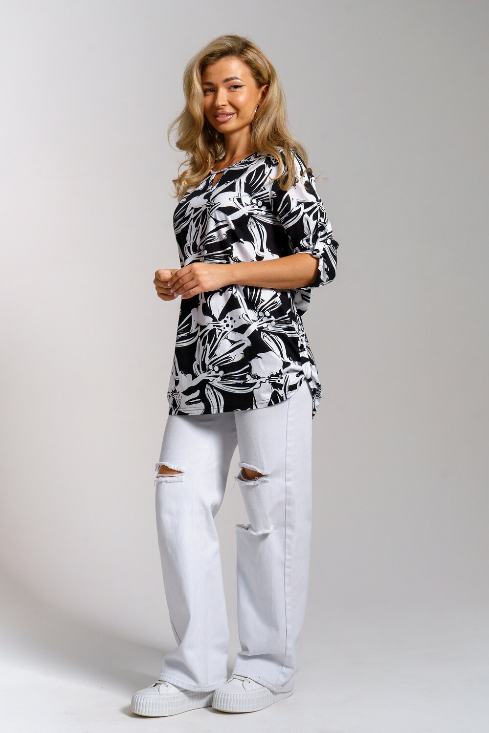 Натали Туника 577389 36970 черно-белый