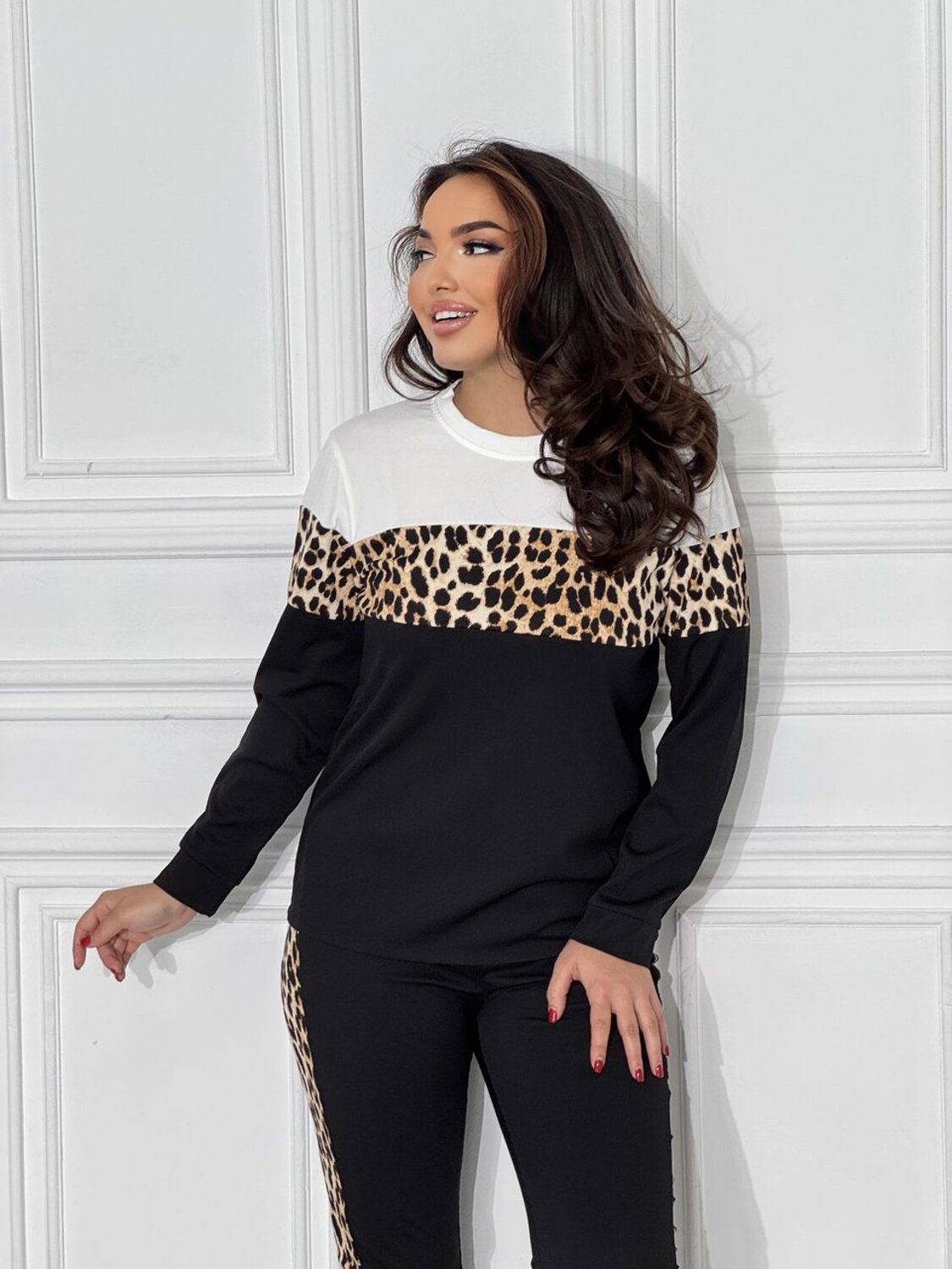 Натали Костюм 577390 Костюм женский Леопард черный+леопард