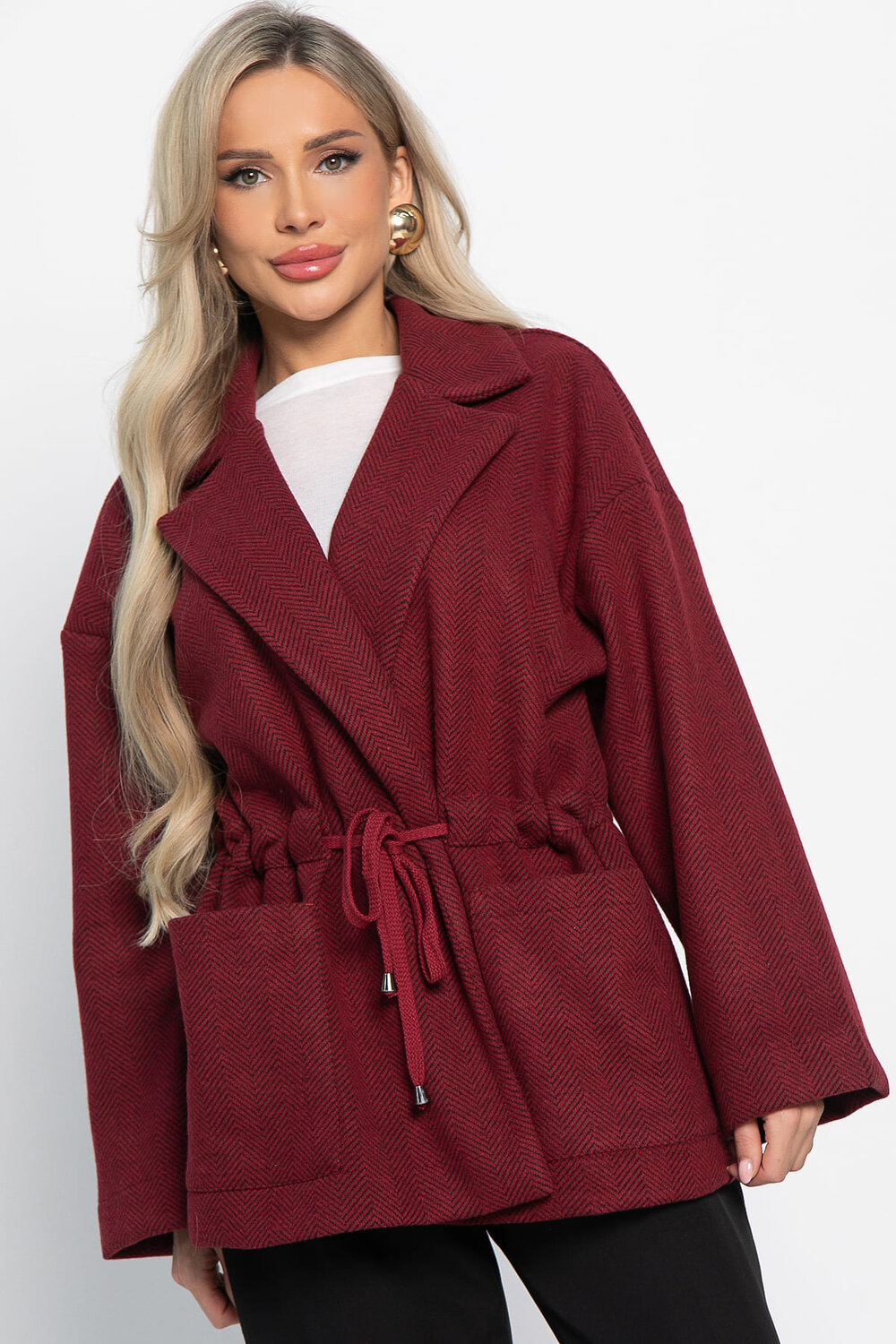 LT Collection Пальто 577438 Б15083-7М бордовый