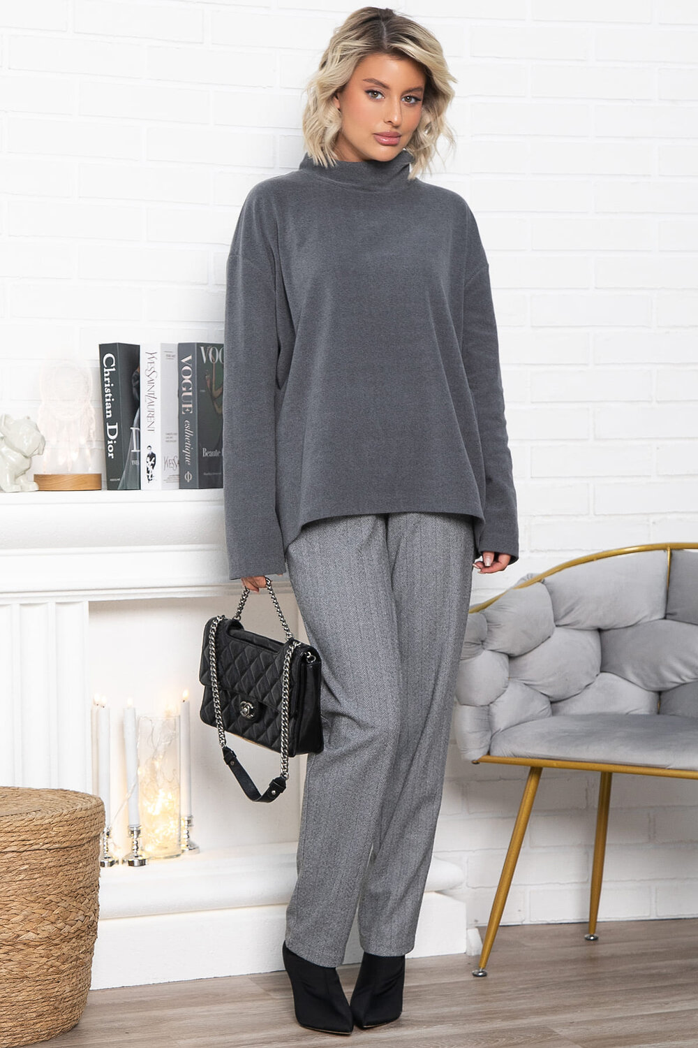 LT Collection Брюки 577450 Б15009-8М серый