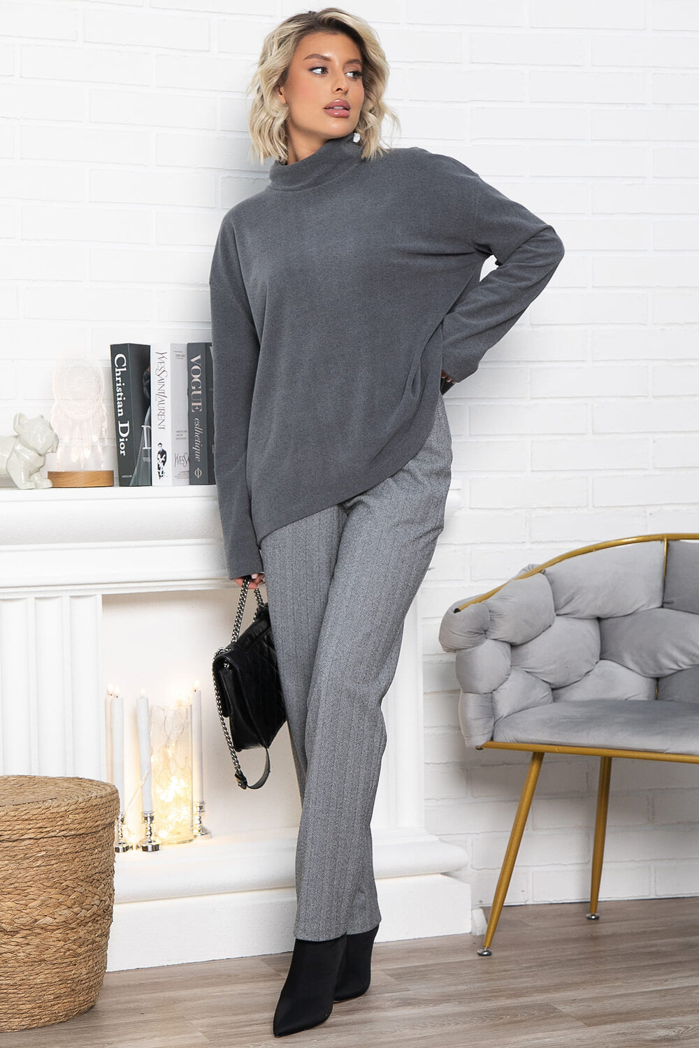 LT Collection Брюки 577450 Б15009-8М серый