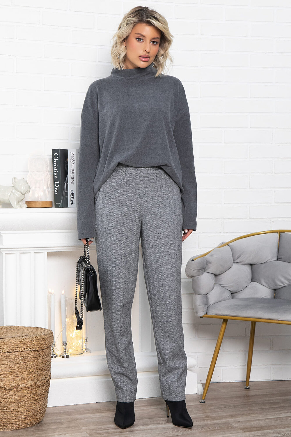 LT Collection Брюки 577450 Б15009-8М серый