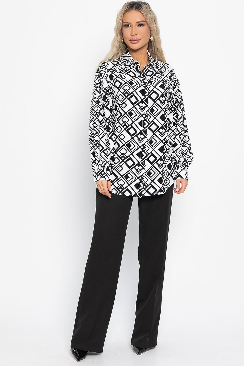 LT Collection Блуза 577454 Б14856-14М черно-белый