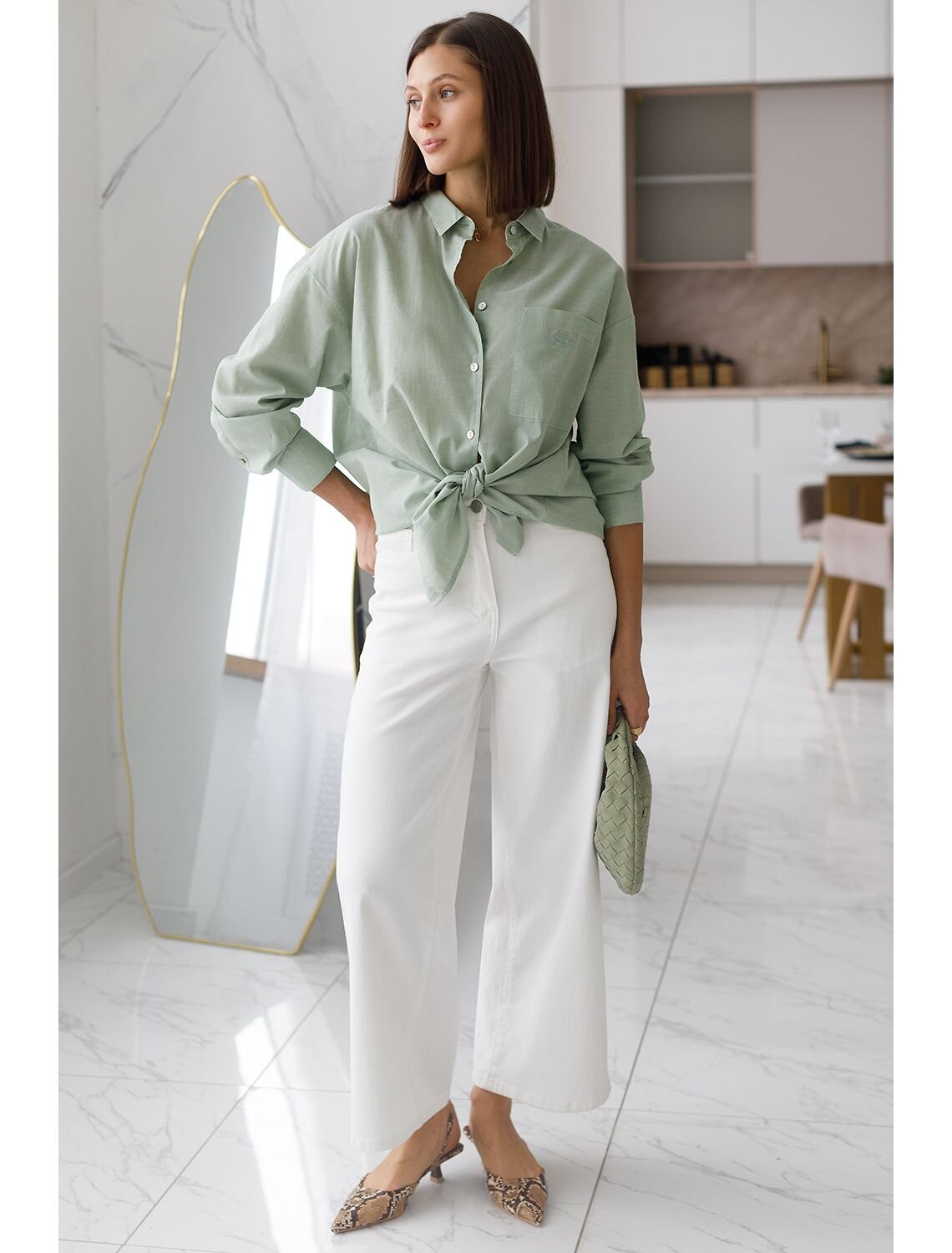 VILATTE Блузка 577456 D29.299 светло-оливковый