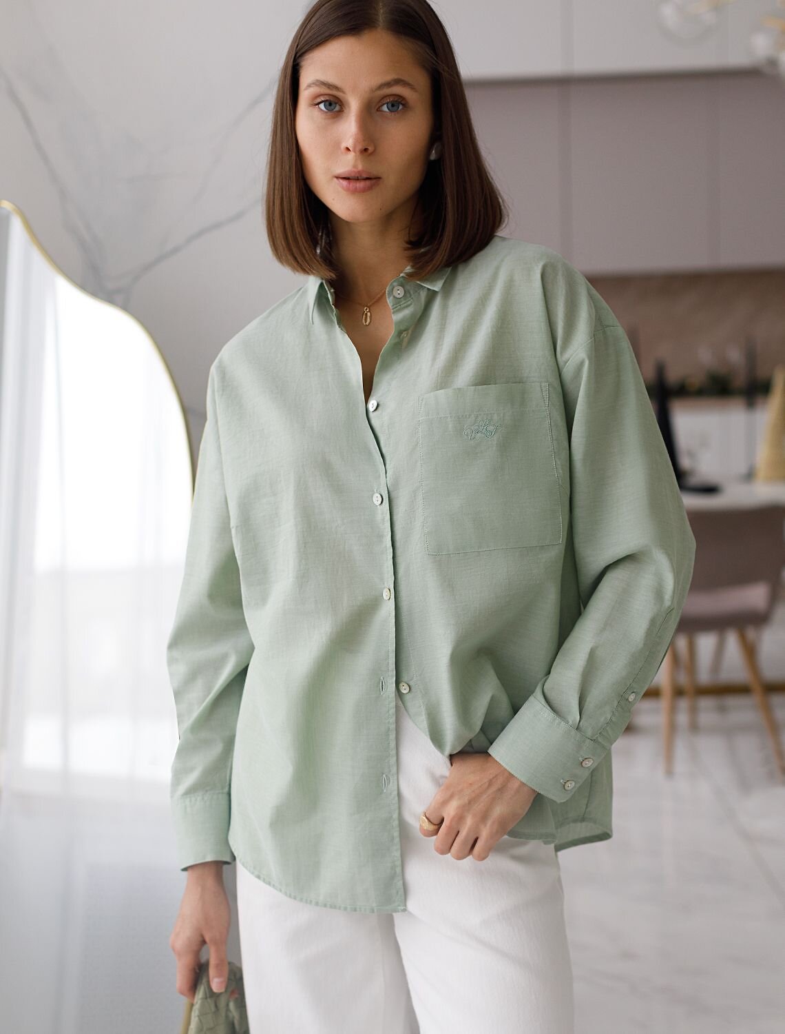 VILATTE Блузка 577456 D29.299 светло-оливковый