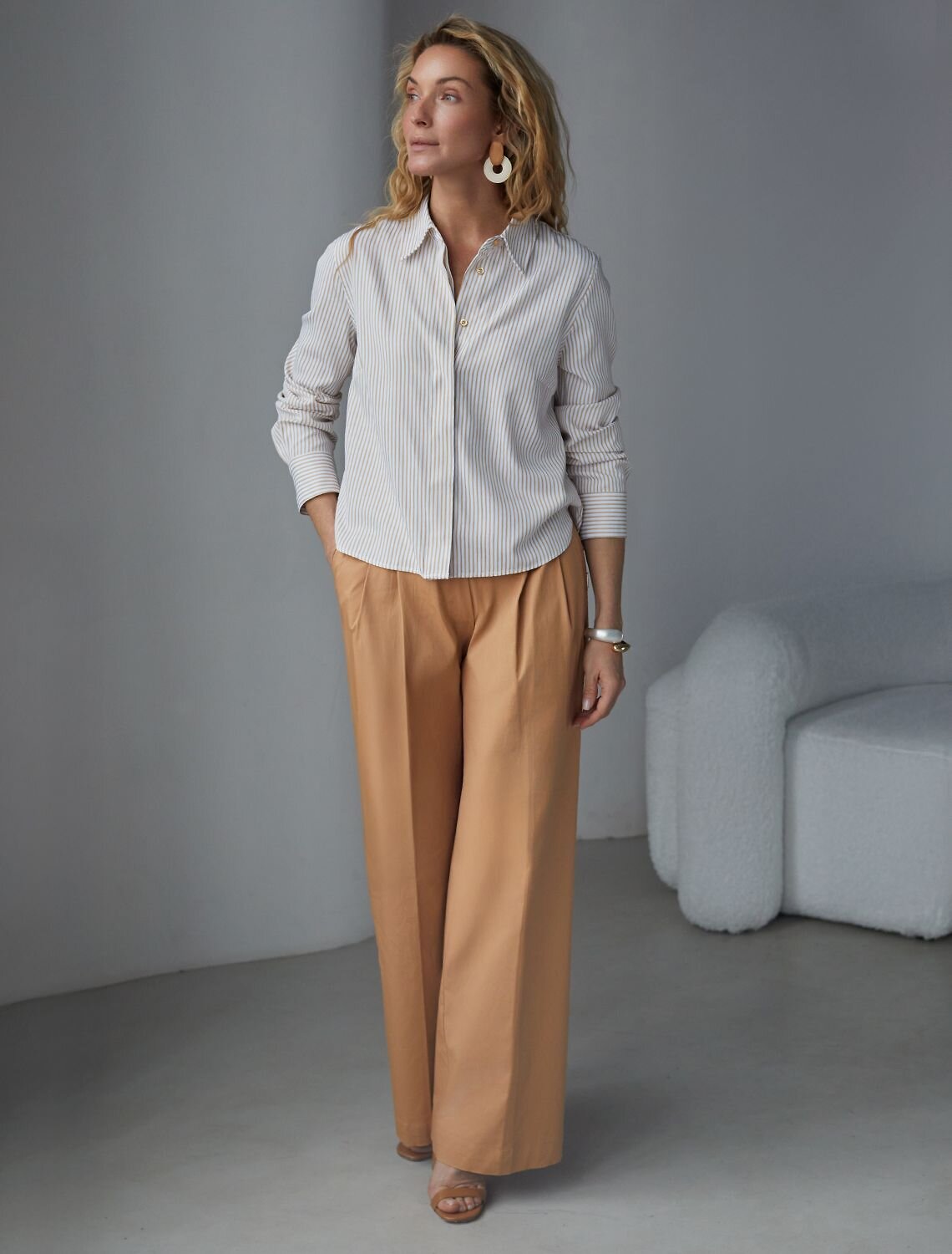 VILATTE Блузка 577460 D29.322 белый-бежевый