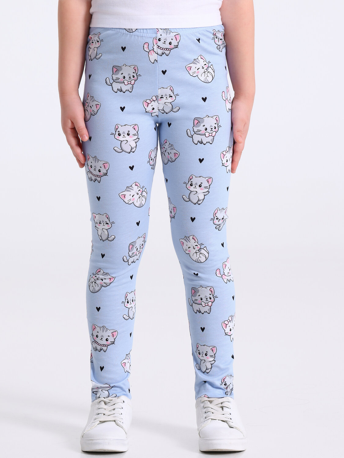 Апрель Легинсы 577538 1ДРЛ3848001н котята с сердечками на сиреневом