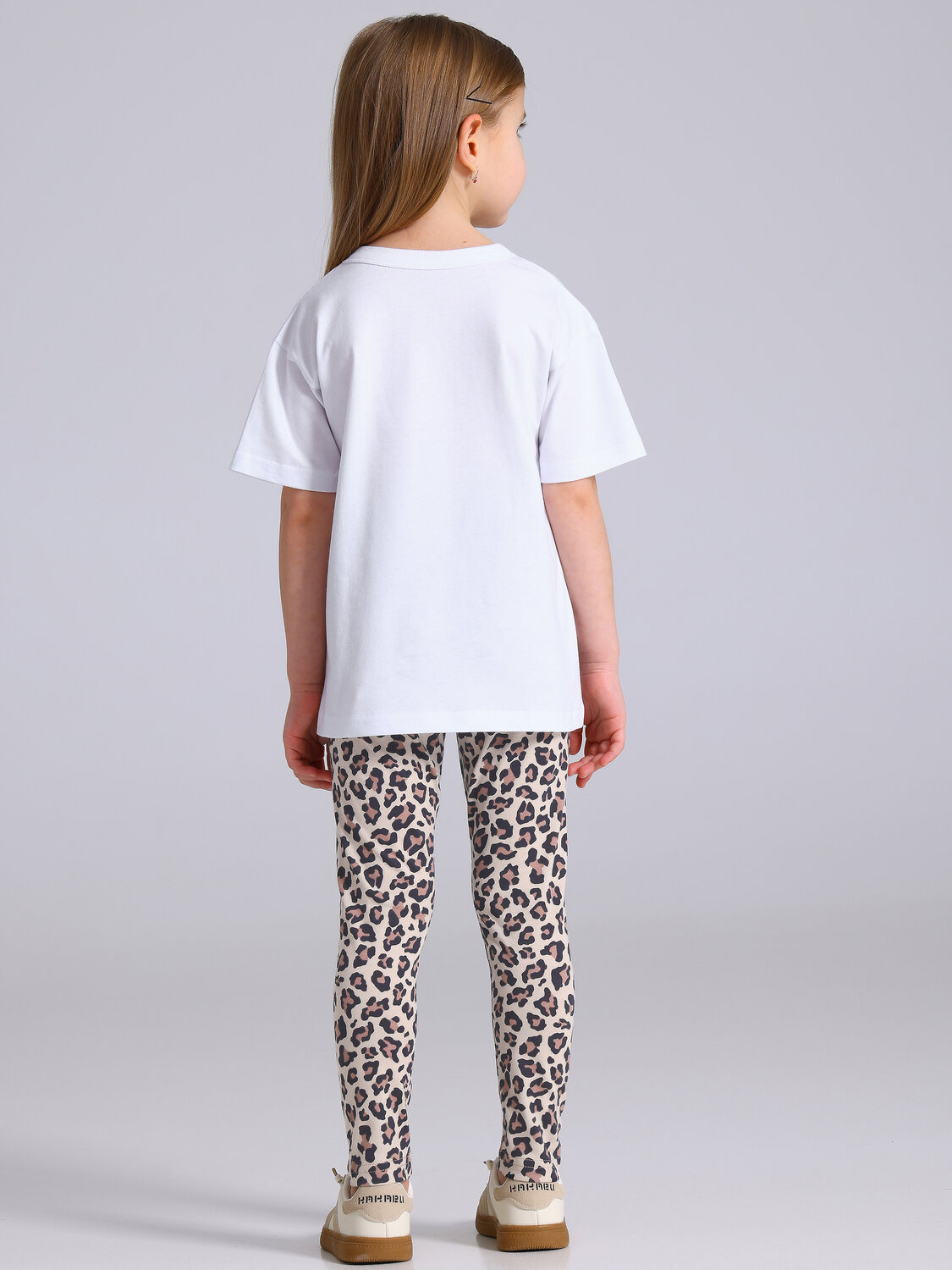 Апрель Комплект 577559 2ДДР5705001н белый+коричневый леопард на бежевом / Четыре зверушки