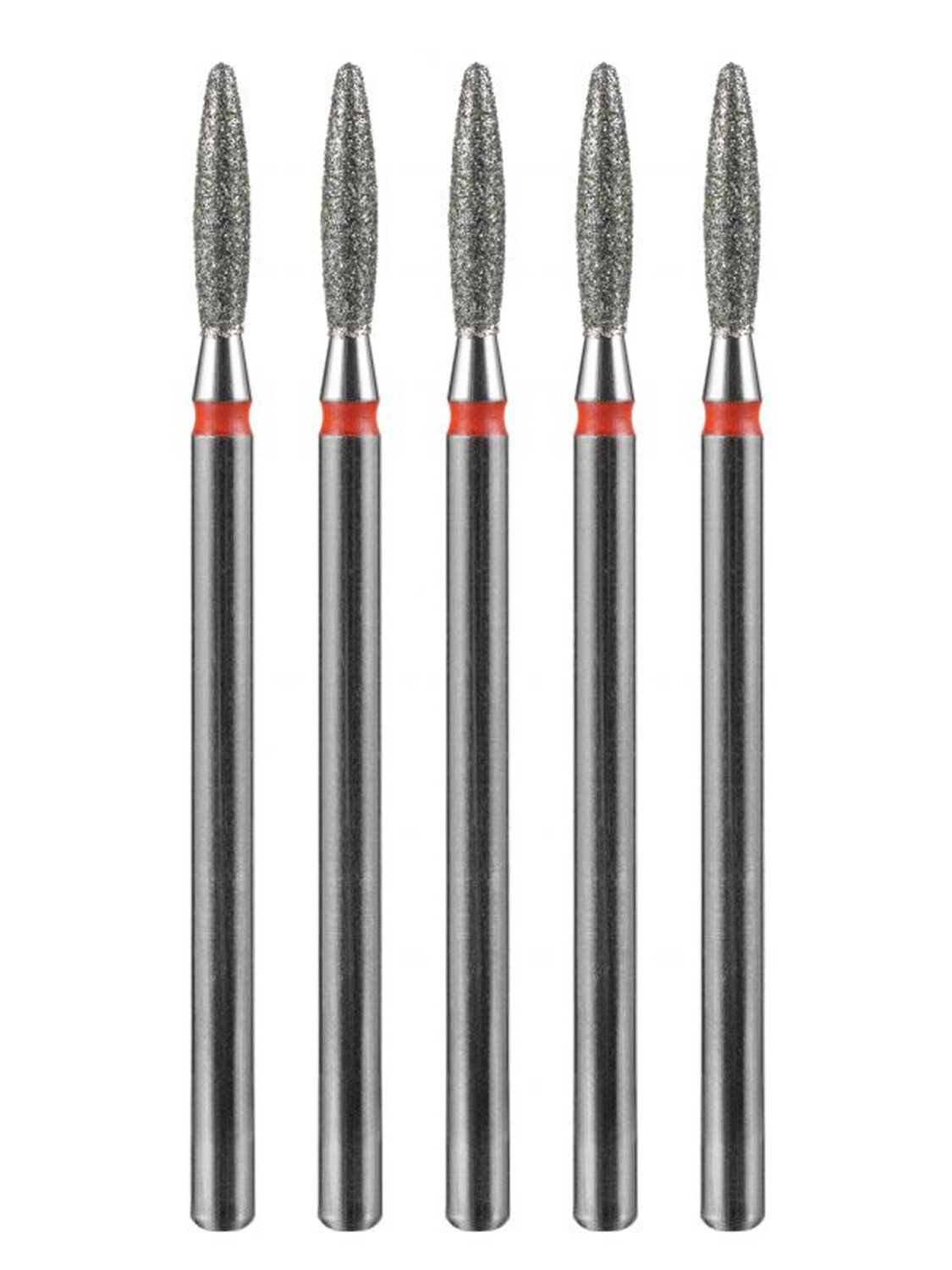 MANITA Фреза алмазная пламя тупое для аппаратного маникюра 856.104.244.100.021 ФАПЗ-2,1 10М, красная насечка, ø 2,1 мм, 5 шт. 577562 28345 