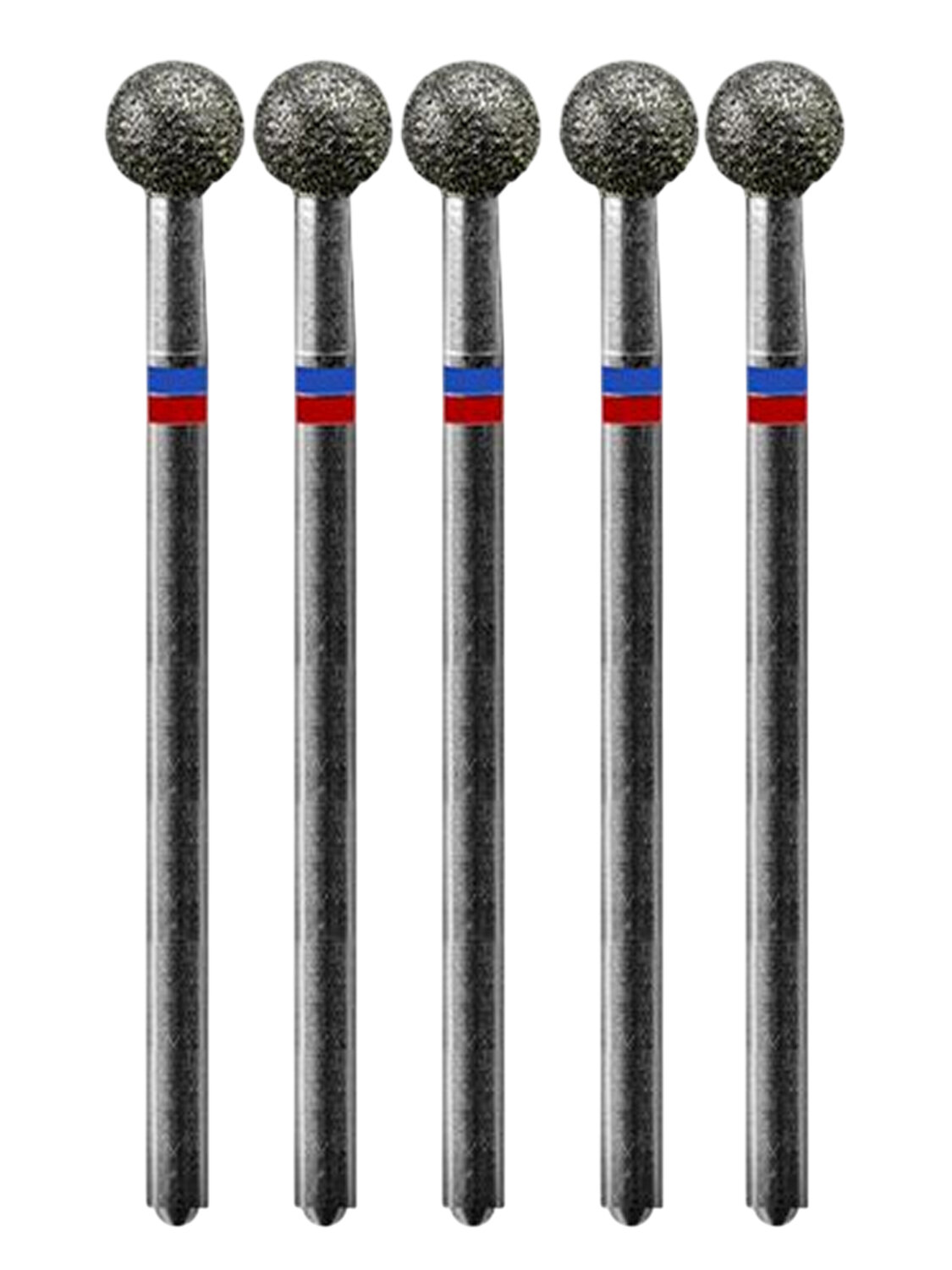 MANITA Фреза алмазная шар для аппаратного маникюра 866.104.001.048.050 ФАШ-5,0MC, сине-красные насечки, ø 5 мм, 5 шт. 577571 28354 