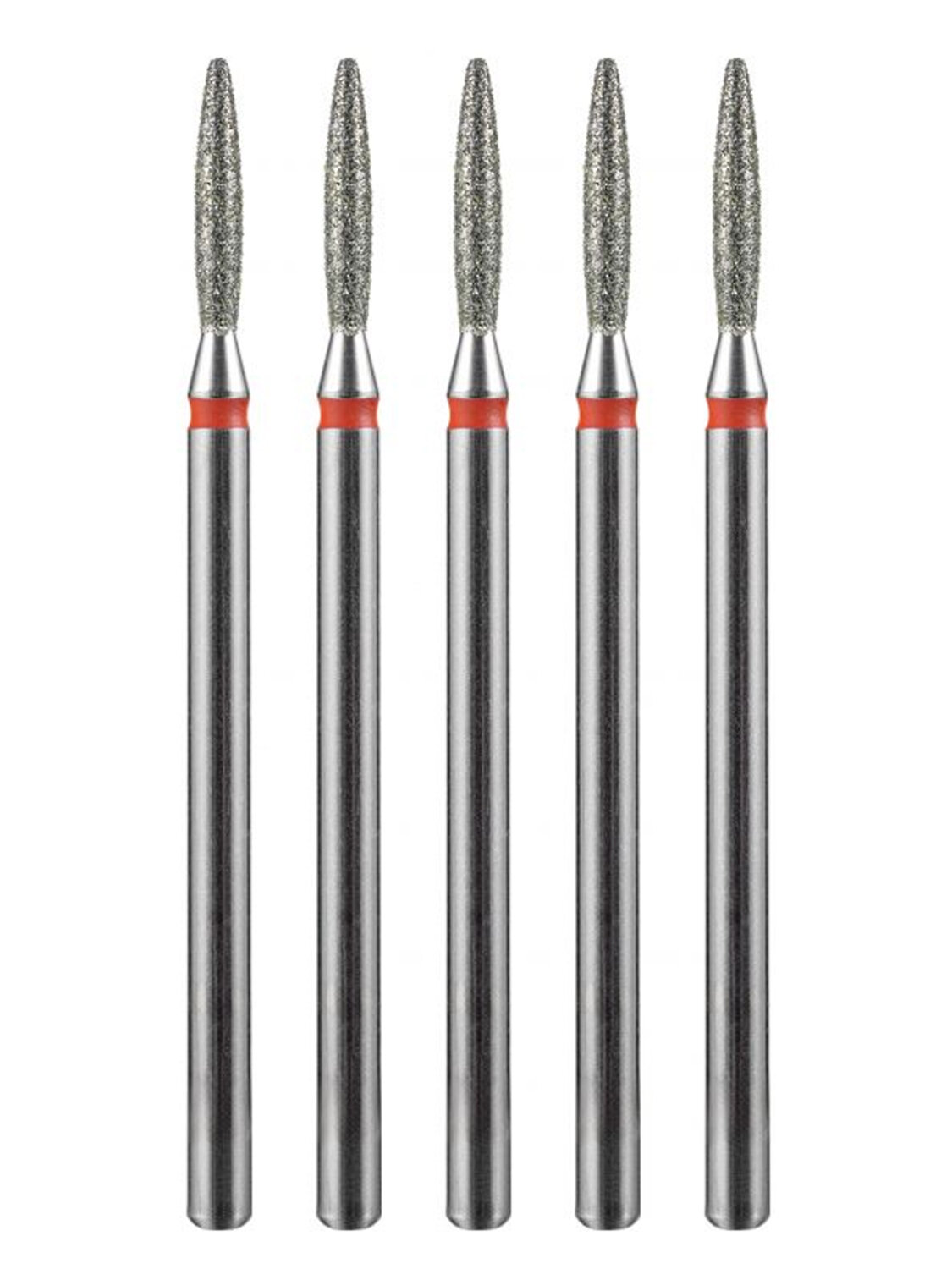 MANITA Фреза алмазная пламя тупое для аппаратного маникюра 856.104.244.100.018 ФАПЗ-1.8-10М, красная насечка, ø 1,8 мм, 5 шт. 577578 28344 