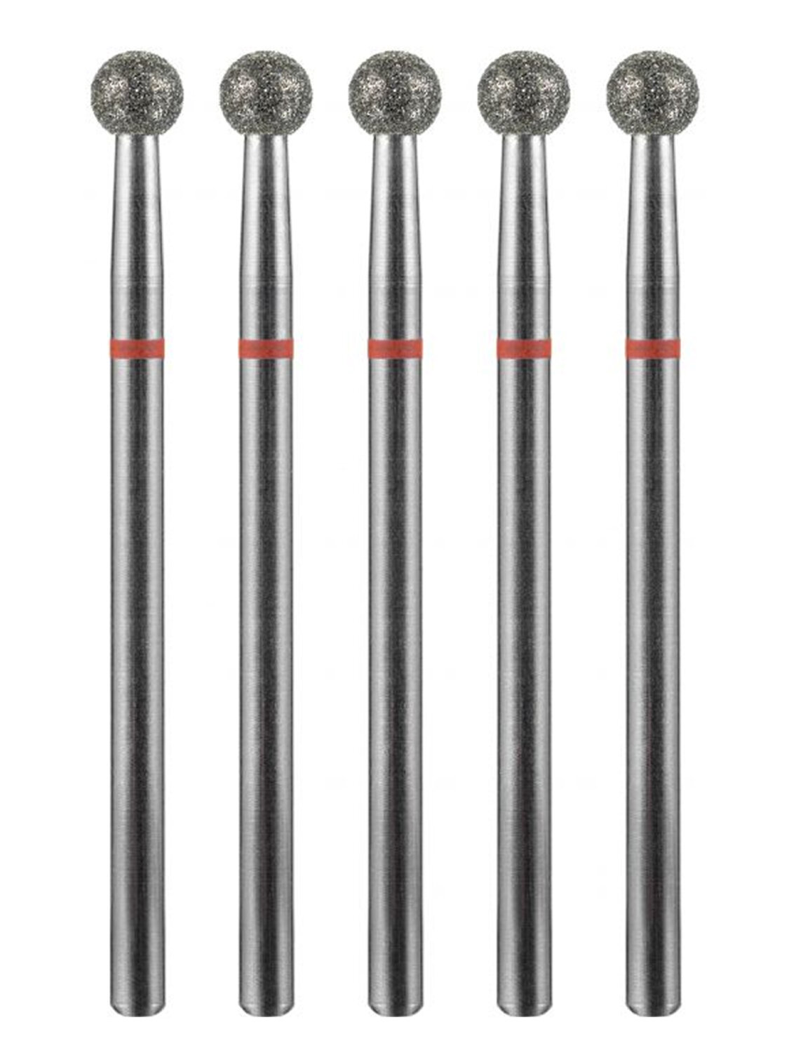 MANITA Фреза алмазная шар для аппаратного маникюра 856.104.001.036.040 ФАШ-4,0М, красная насечка, ø 4 мм, 5 шт. 577581 28334 