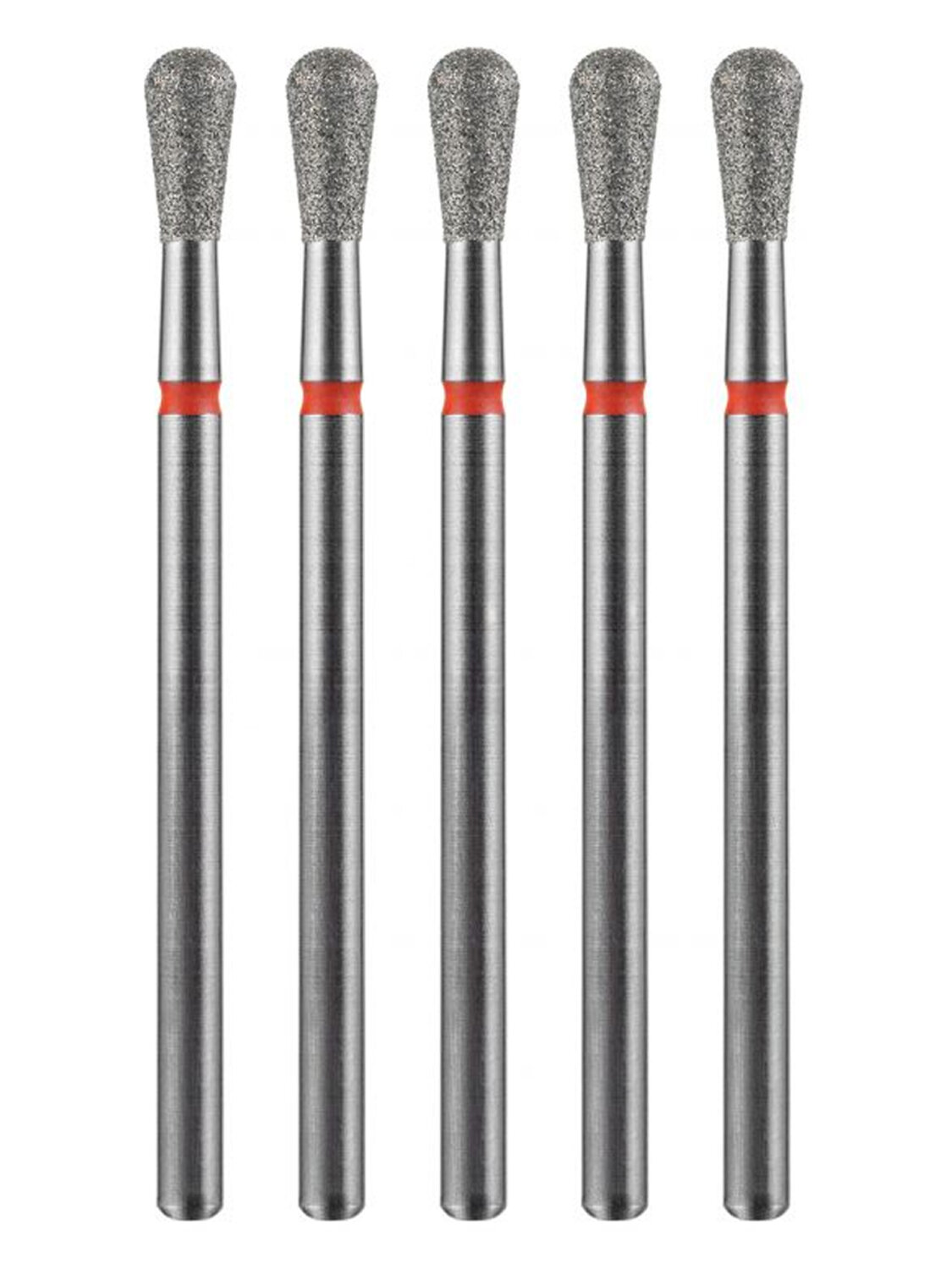 MANITA Фреза алмазная груша для аппаратного маникюра 856.104.237.070.033 ФАОКС-3.3-7 М, красная насечка, ø 3,3 мм, 5 шт. 577583 28338 