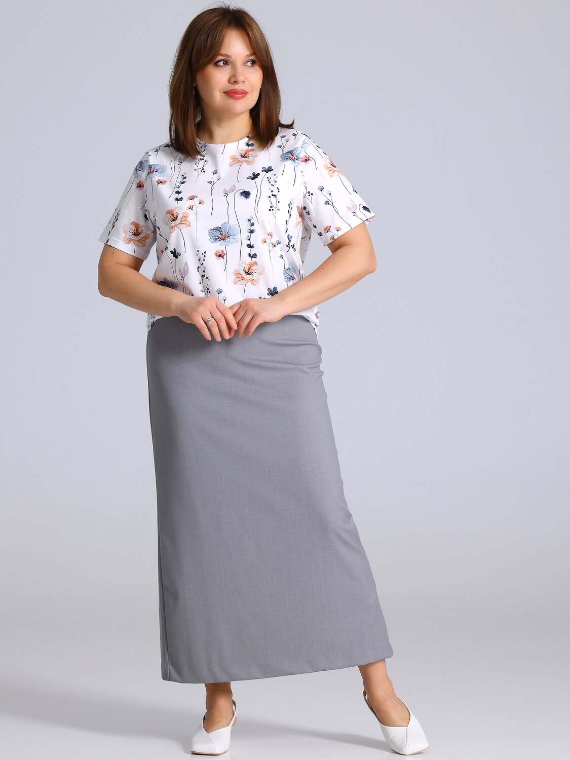 Апрель Футболка 577585 1ЖДФК3305001н крупные нежные цветы